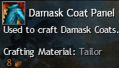 MMOJUGG Guild Wars 2 US Damask Coat Panel Details View of Item Function and Use